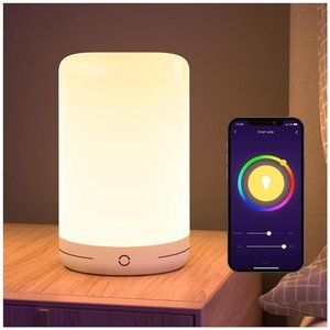 Smart Lamp, LED Bedside Touch Lamps Compatible with Alexa and Google Home,App Go